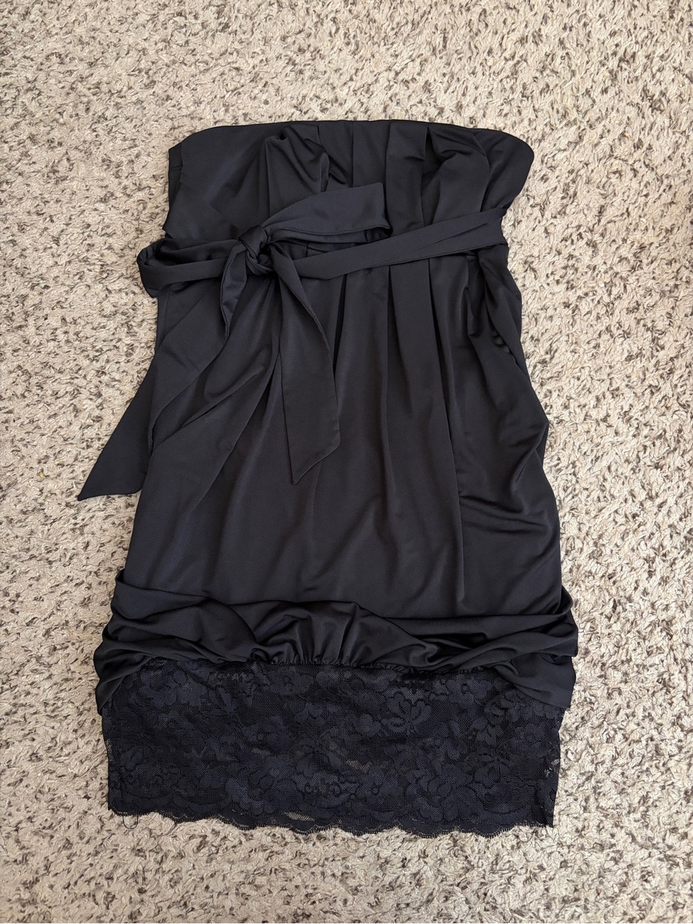 Vintage Y2k Black Lace Tube Dress